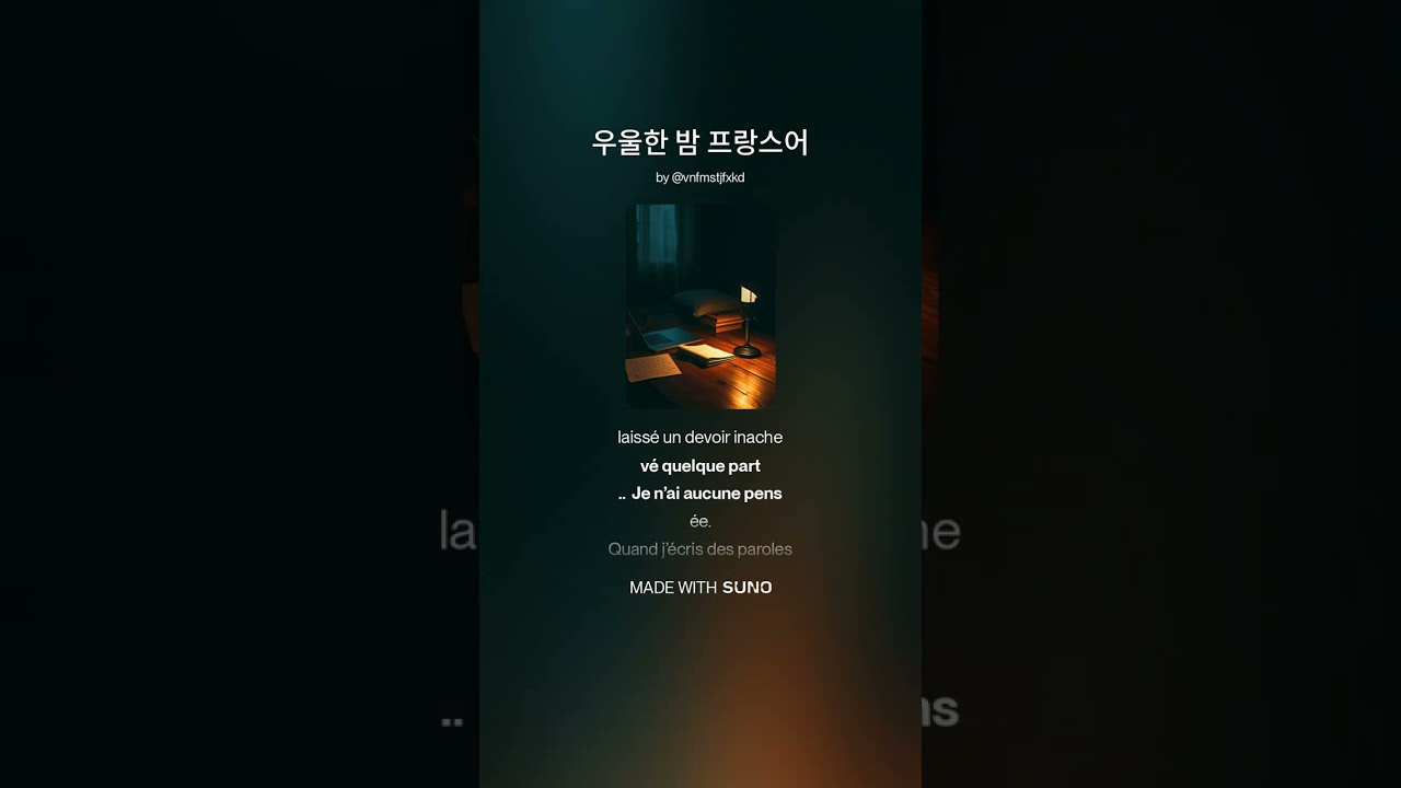 우울한 밤 프랑스어 푸른설탕 music AI