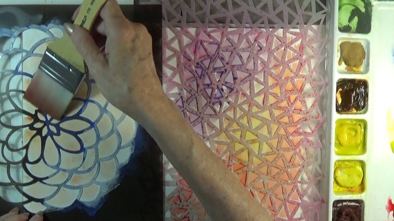 Watercolor thru a Stencil