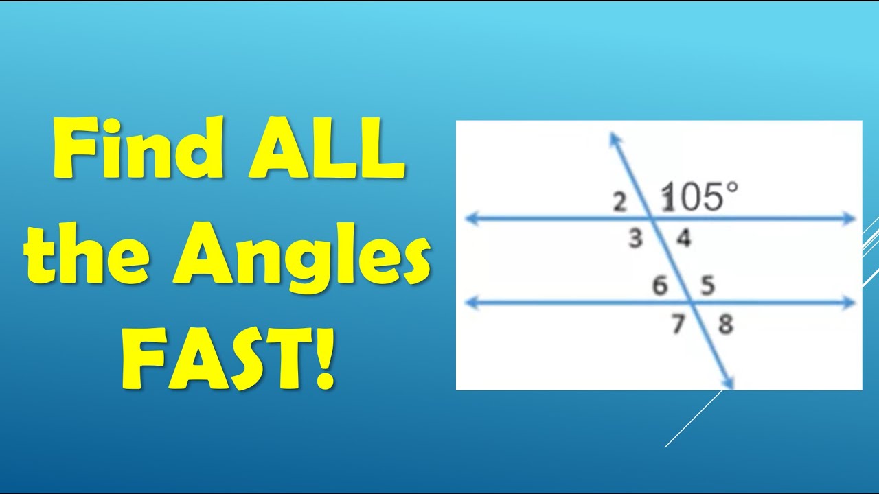Parallel Lines & Transversal Angles Math Tips | Find ALL the Angles Fast