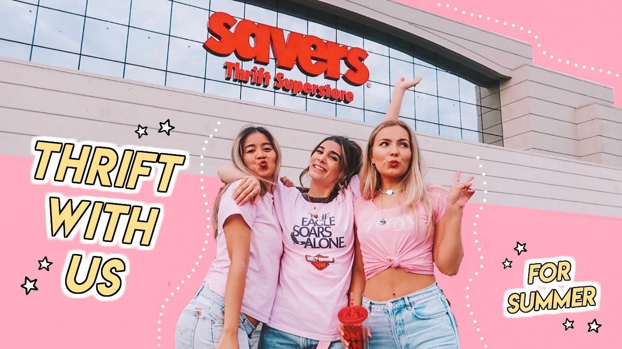 THRIFT WITH US FOR SUMMER in the U.S.A ☆ denim shorts, vintage tees + more!