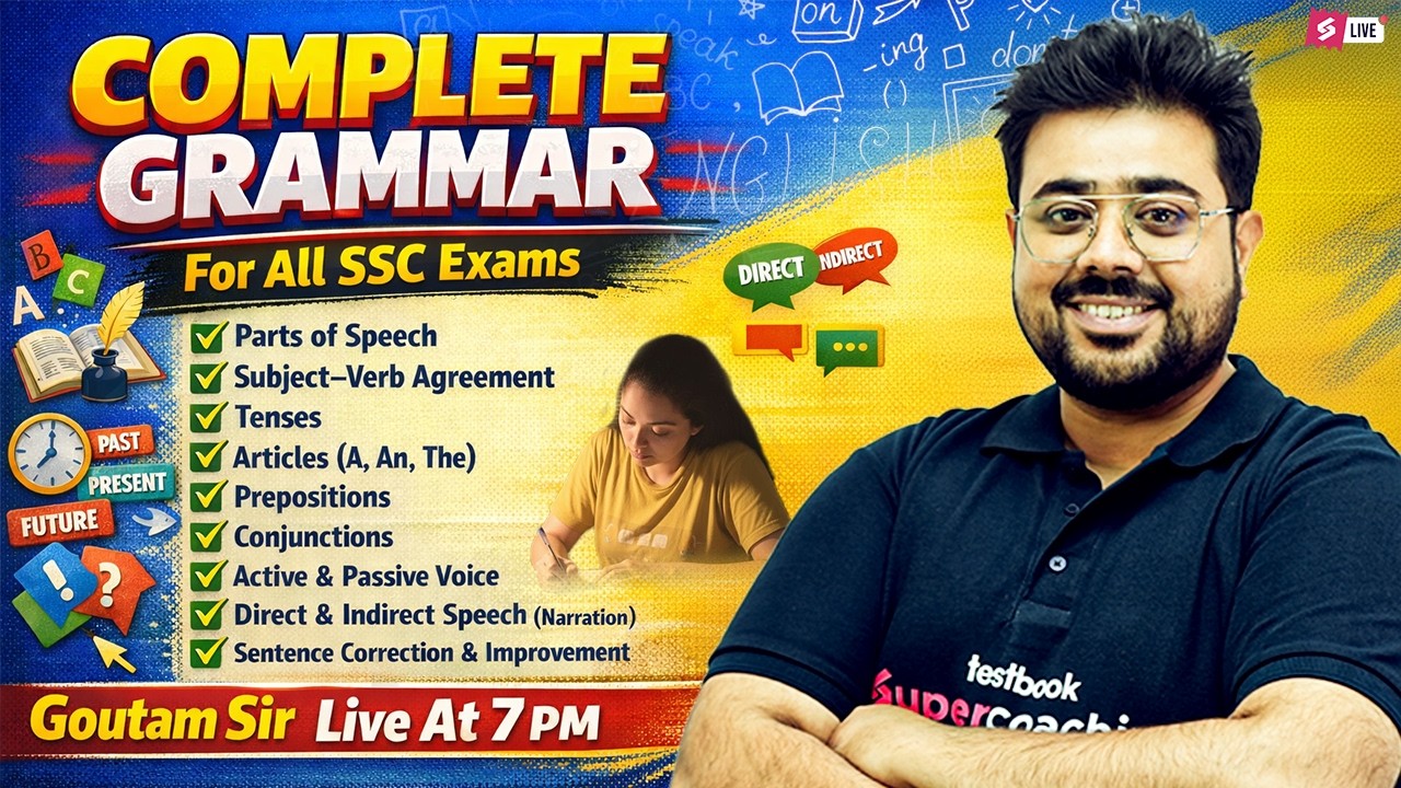 Complete English Grammar for SSC Exams | Parts of Speech to Narration | Full Class by Goutam Sir