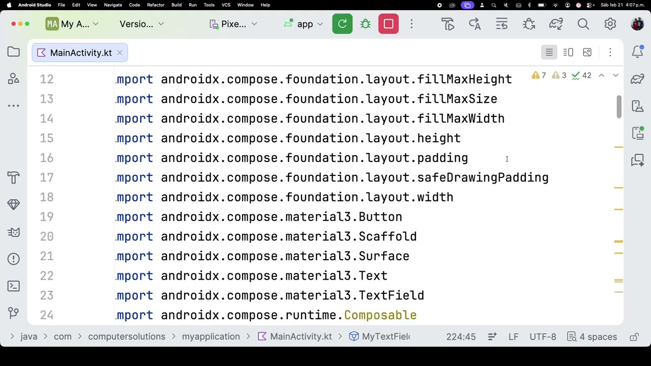 Uso del objeto TextField para captura de datos en Jetpack Compose