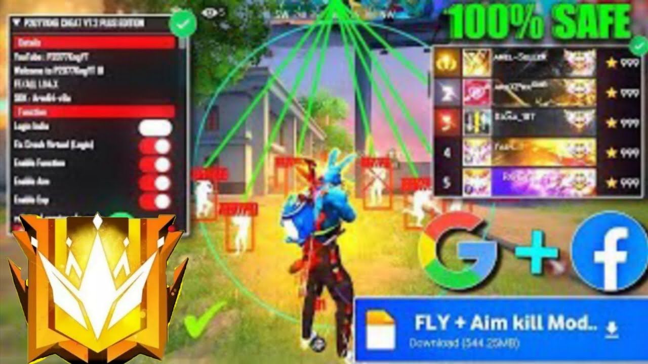 FREE FIRE HACK MOD MENU MAIN ID SAFE  AUTO HEADSHOT, FLY HACK BRUTAL MOBILE PANEL NON ROT #freefire 