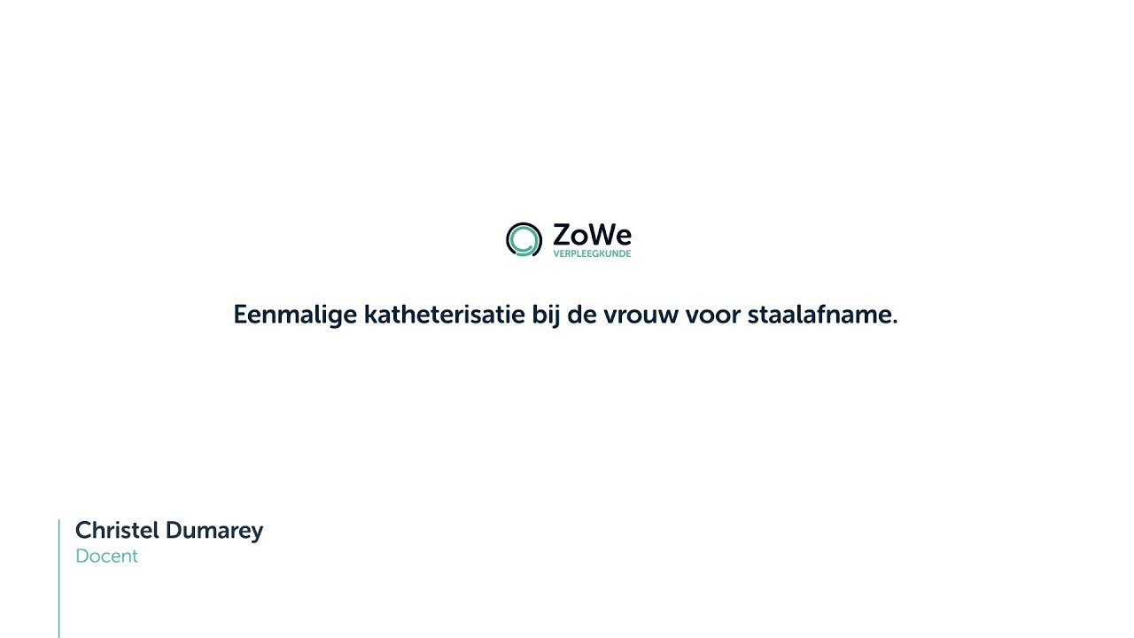 Urologie 1 - Eenmalige katheterisatie bij de vrouw voor staalafname