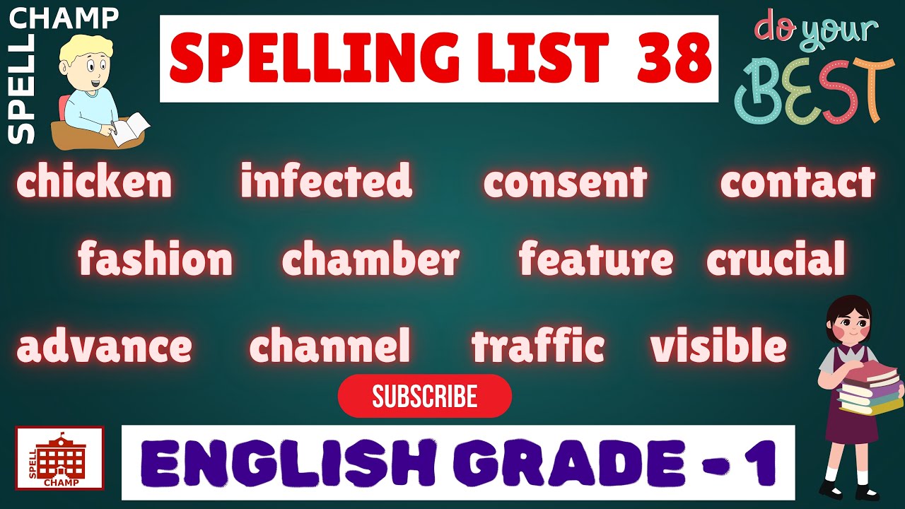 English Grade 1 Spelling List 38