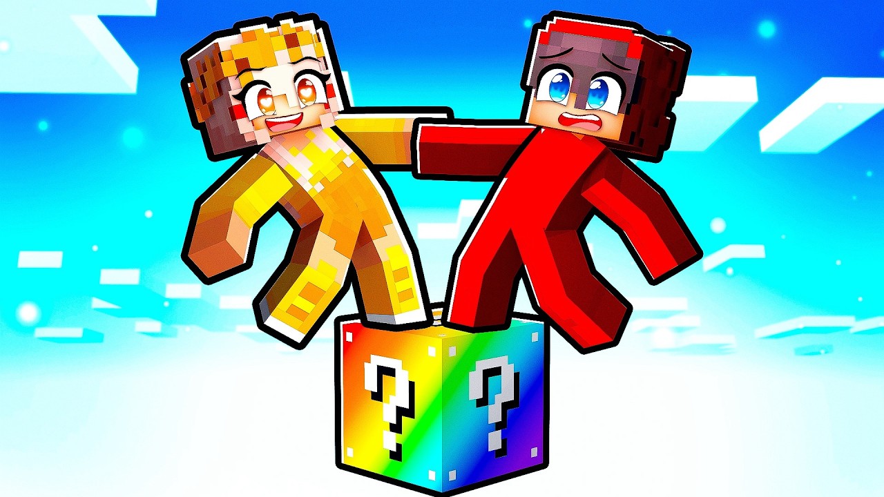 Surviving on ONE LUCKY BLOCK with my CRUSH!