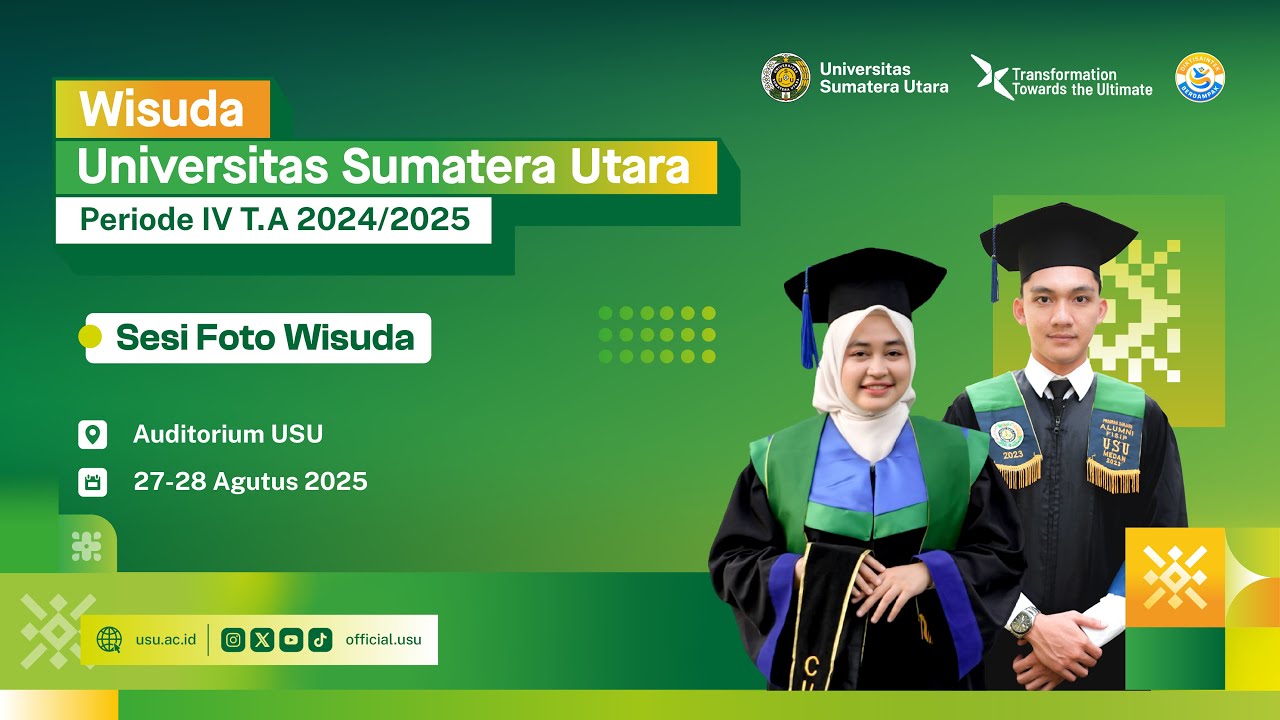 Wisuda Universitas Sumatera Utara Hari ke 3 Sesi seremonial siang (Jumat, 29 Agustus 2025)