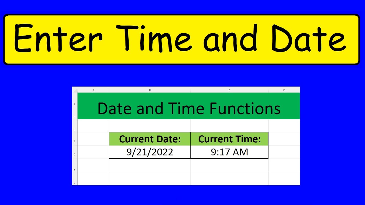 How To Quickly Enter The Current Date and Time In Excel