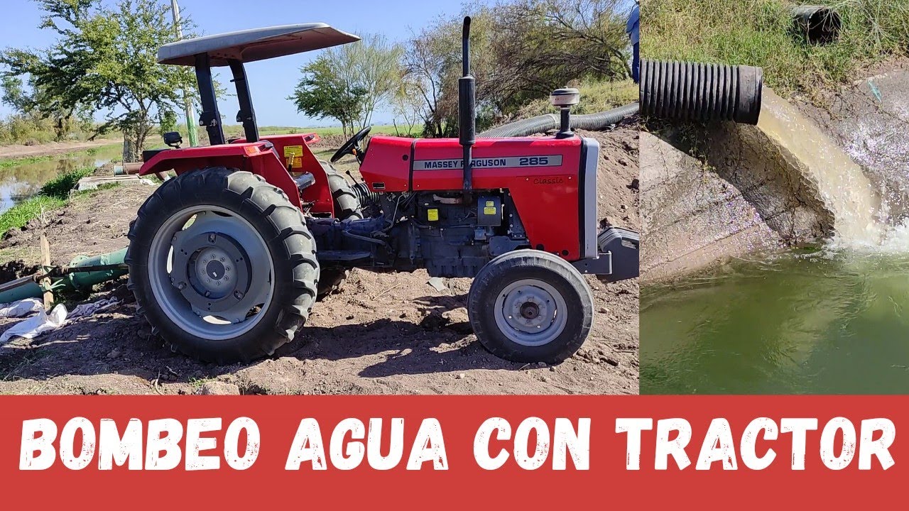 Bombeando agua de dren con charquera Massey Ferguson 285