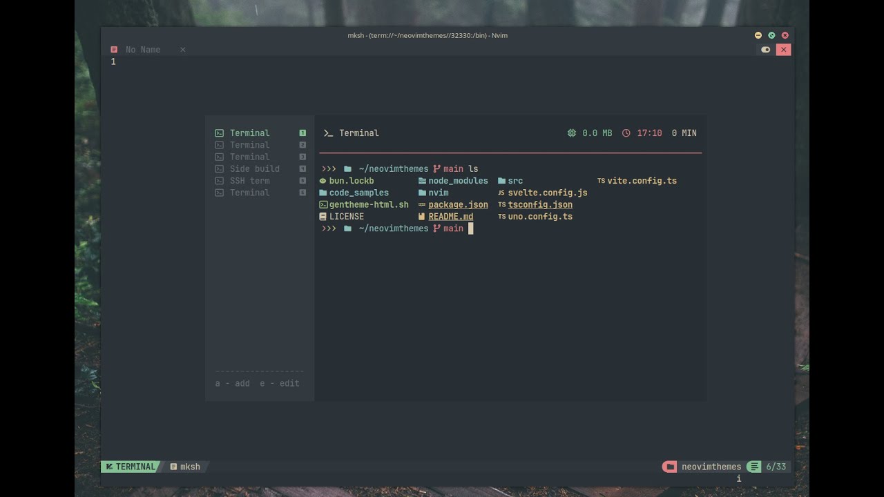 Floaterm - Beautiful terminal buffer manager for Neovim