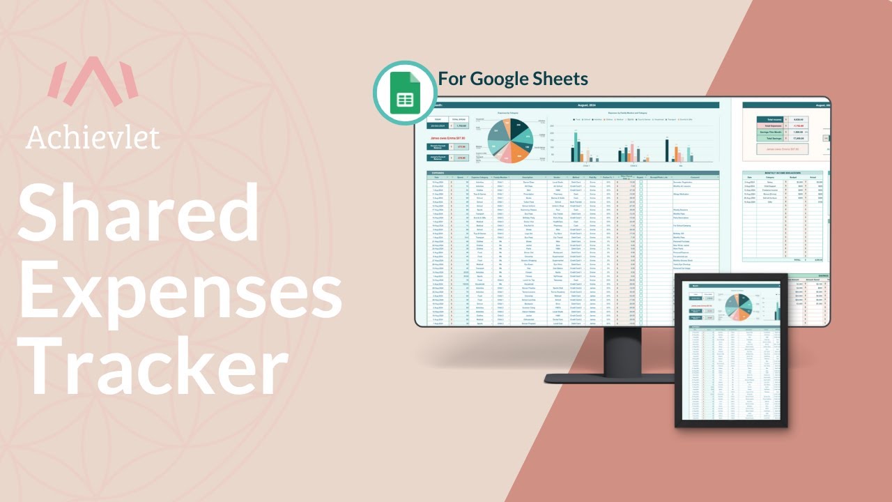Co-Parenting Shared Expenses Tracker - Easy Monthly Tracking with Google Sheets
