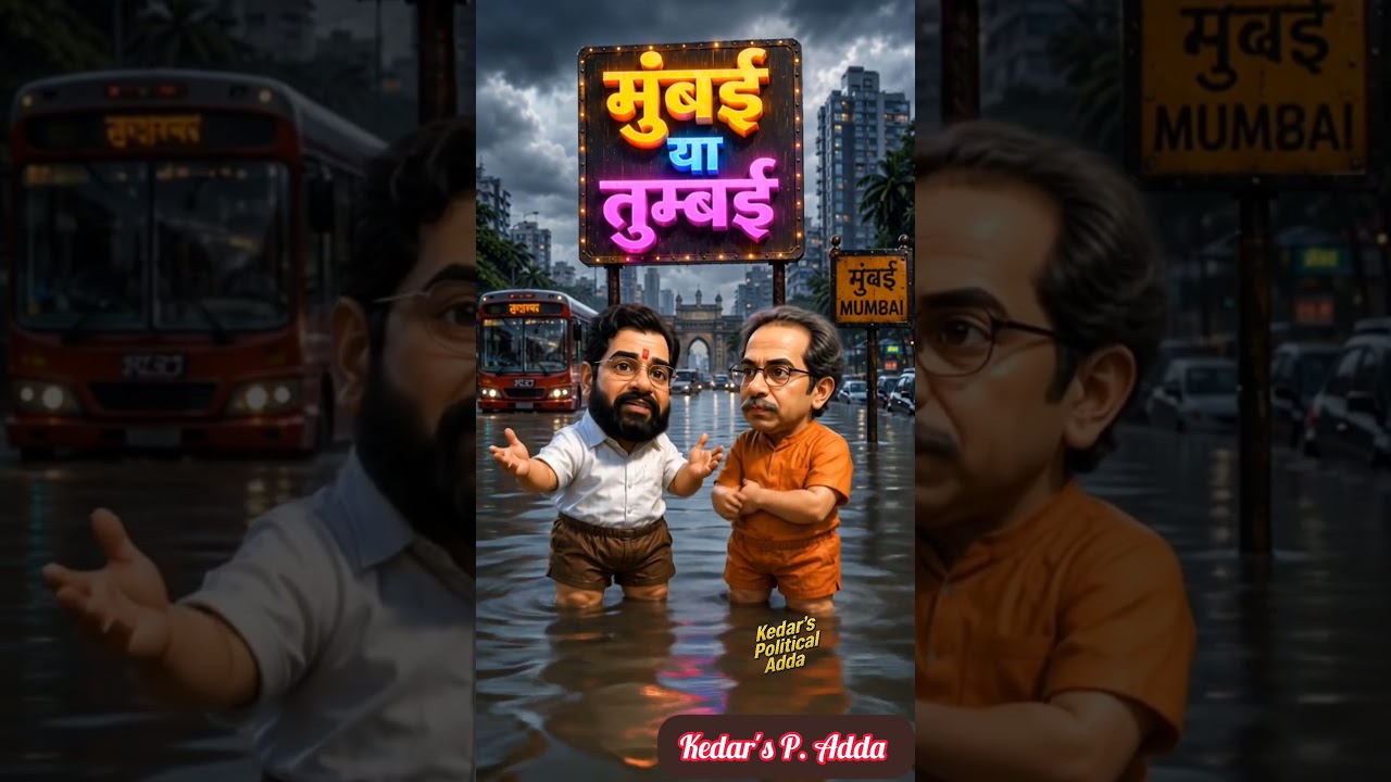 Mumbai Rain Chaos 😂  Shinde vs Thackeray Funny Debate #funnyshorts #treanding