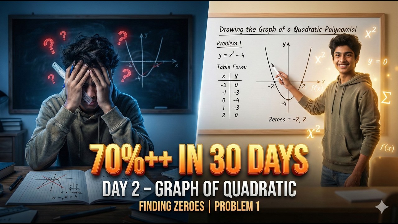 Graph of Quadratic Polynomial 🔥 | Finding Zeroes | Day 2 | 70%+ in 30 Days