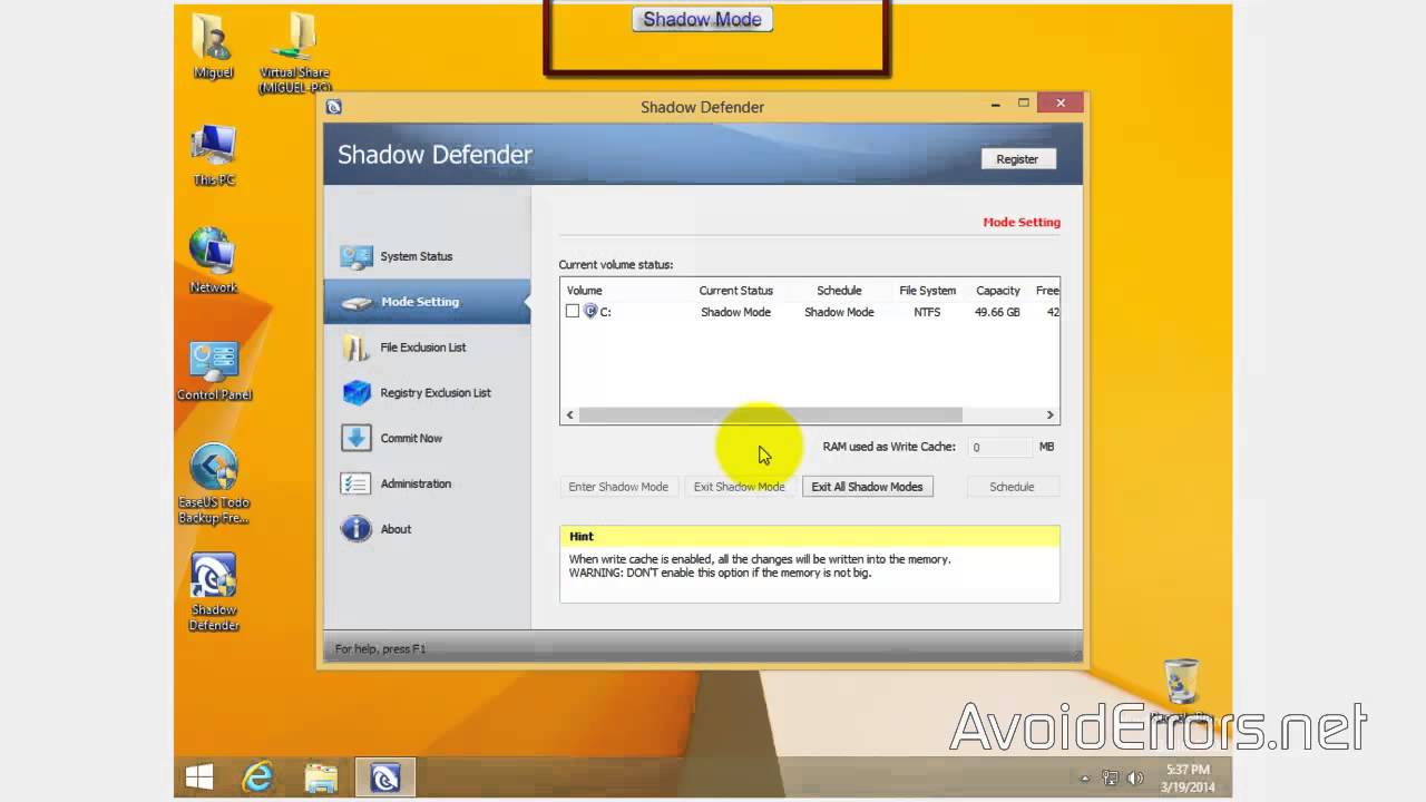 How to Shadow Defend your Hard Drive