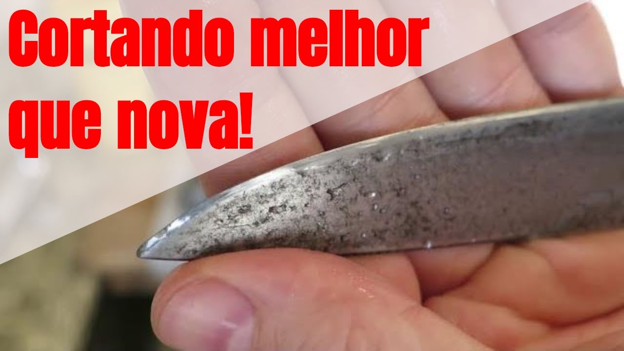 Como afiar uma velha faca de churrasco (totalmente cega) - Pedras King e Naniwa