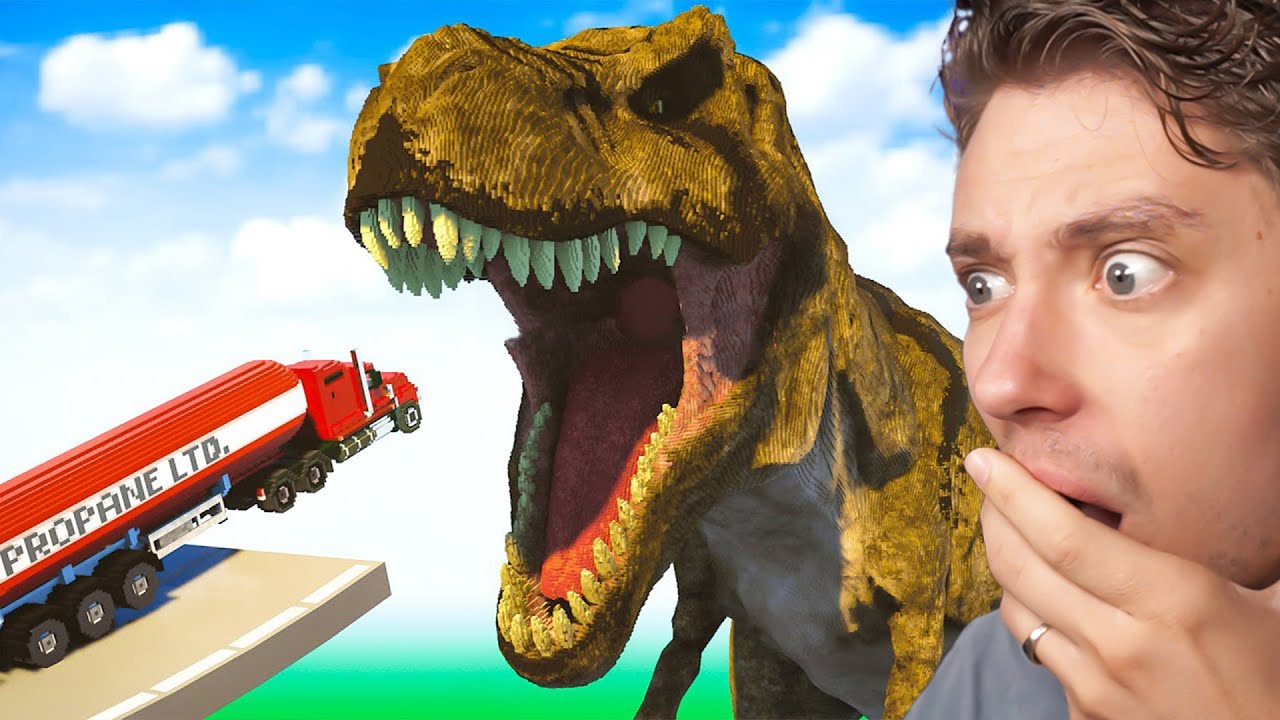 Reacting to Cars vs Giant T-Rex in teardown