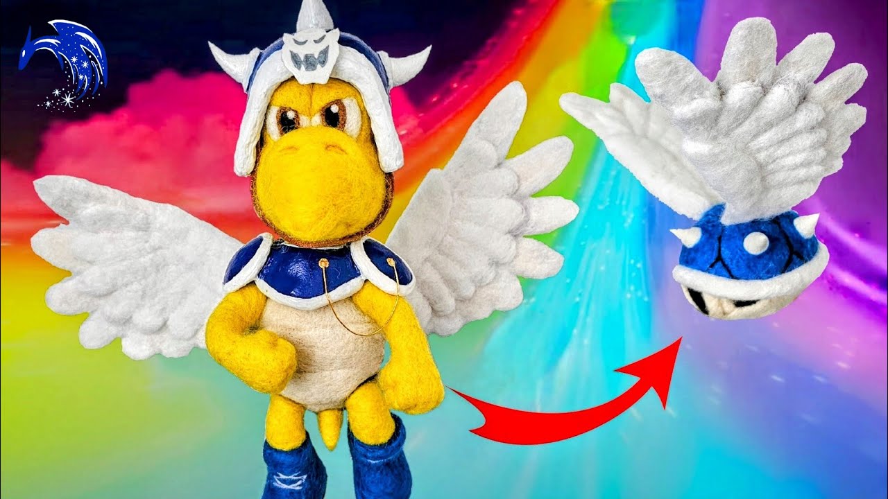 Handmade TRANSFORMING Koopa General to Blue Shell! | Super Mario Bros Needle Felt