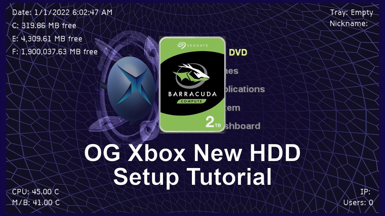 Setting up a new HDD for a hard modded original xbox (Cerbios/UnleashX)