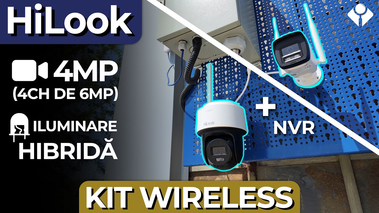 Kit wireless accesibil cu bullet, PTZ și NVR | HiLook IKS-2044BPH-PH/W