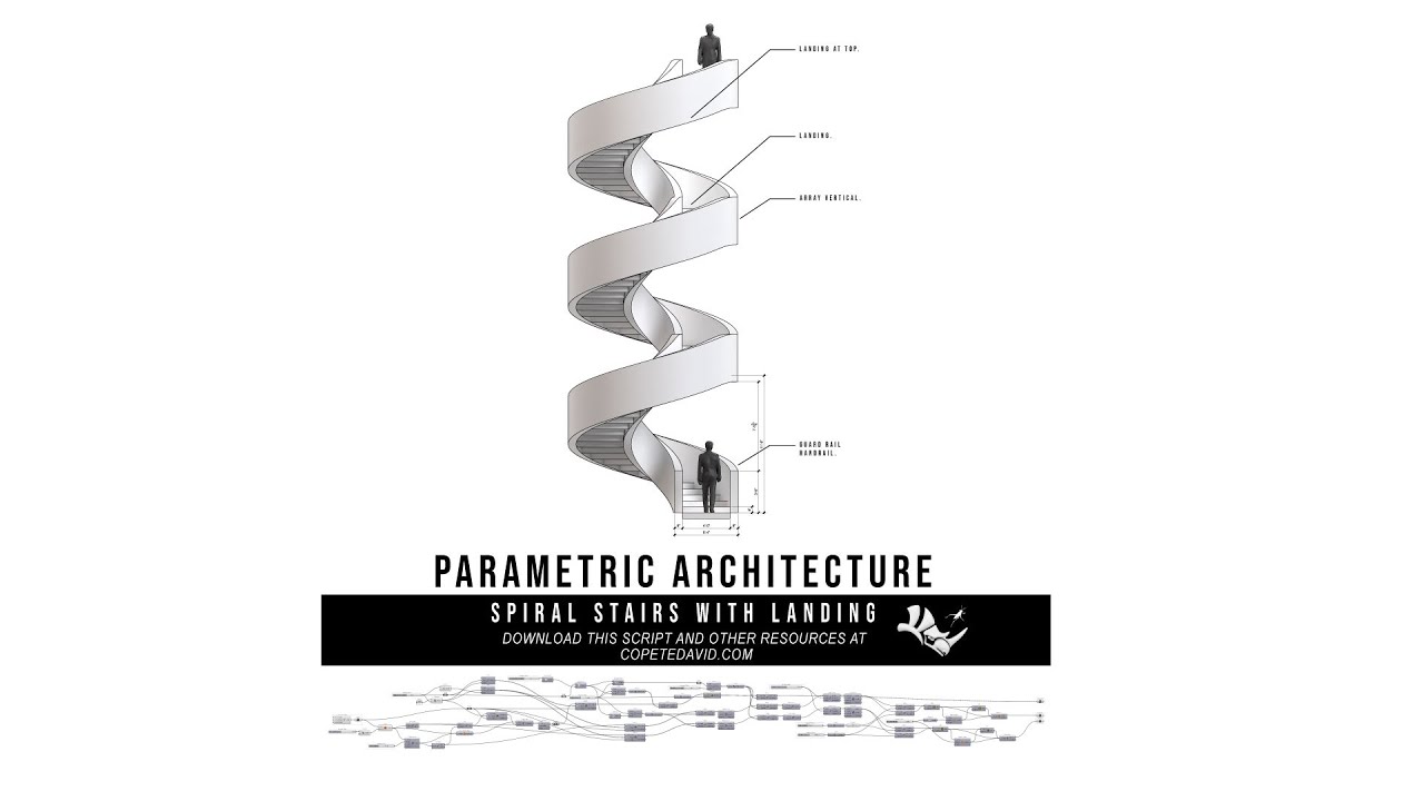 How to make Spiral Stairs with Landing using Grasshopper for Rhino Parametric Architecture tutorials