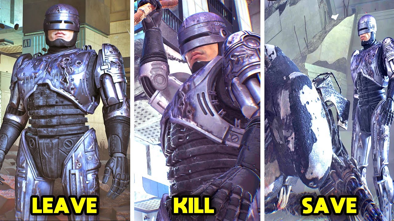 Robocop Rogue City - All Ending Choices (Save, Leave or Kill Old Man)