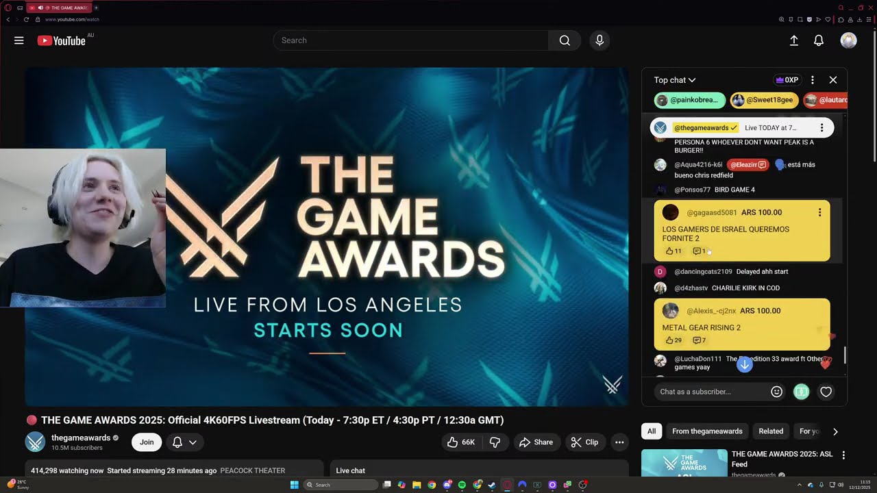 Game awards (no games)