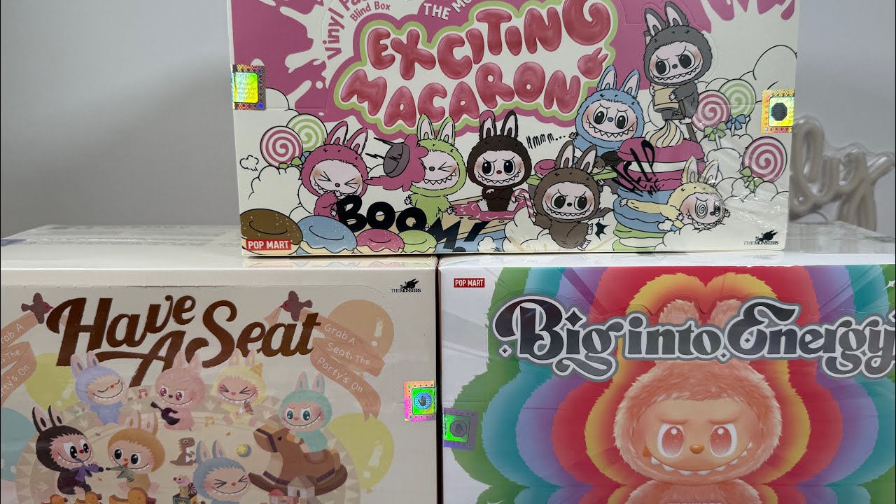 Labubu Exciting Macaron Pop Mart Full Set | Vinyl Face Plush Pendant Blind Box Unboxing- ASMR 