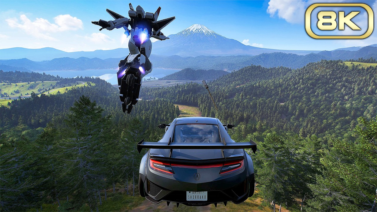 Forza Horizon 6 - Гонки роботов Gundam (геймплей, 8K, 60 кадров в секунду)