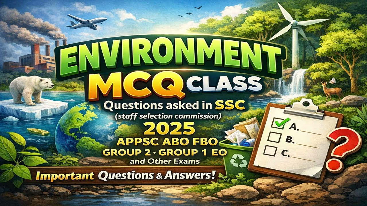 Environment MCQS. Questions asked in SSC-2025.#appsc #group1 #group2 #fbo #abo #eo