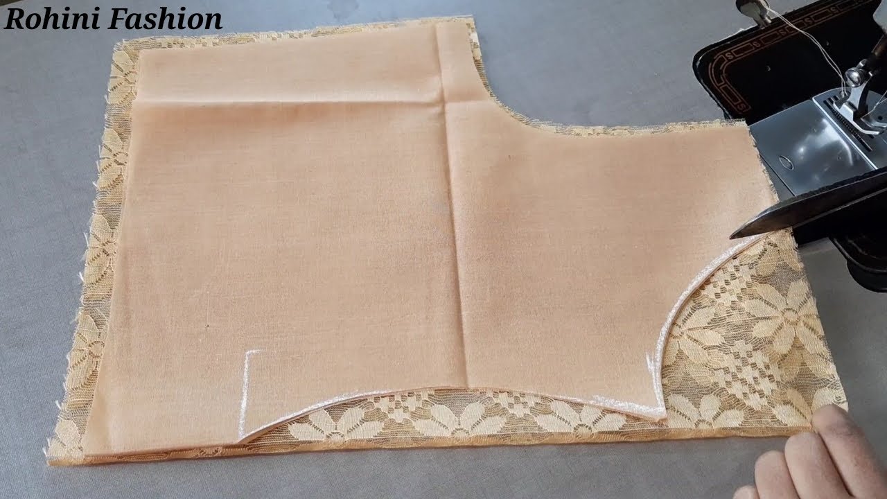 Net blouse design|cutting and stitching back neck