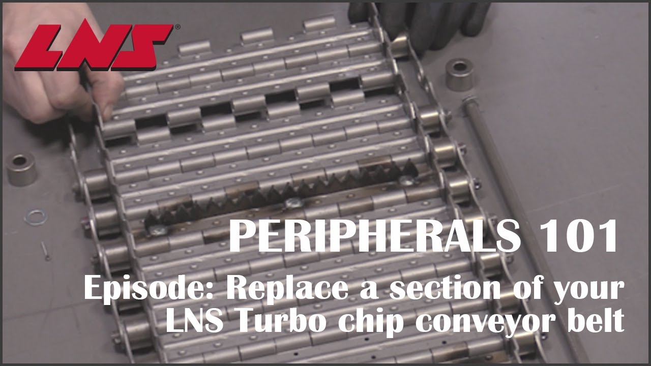 LNS Turbo Chip Conveyor Replacing a Section of Conveyor Belt