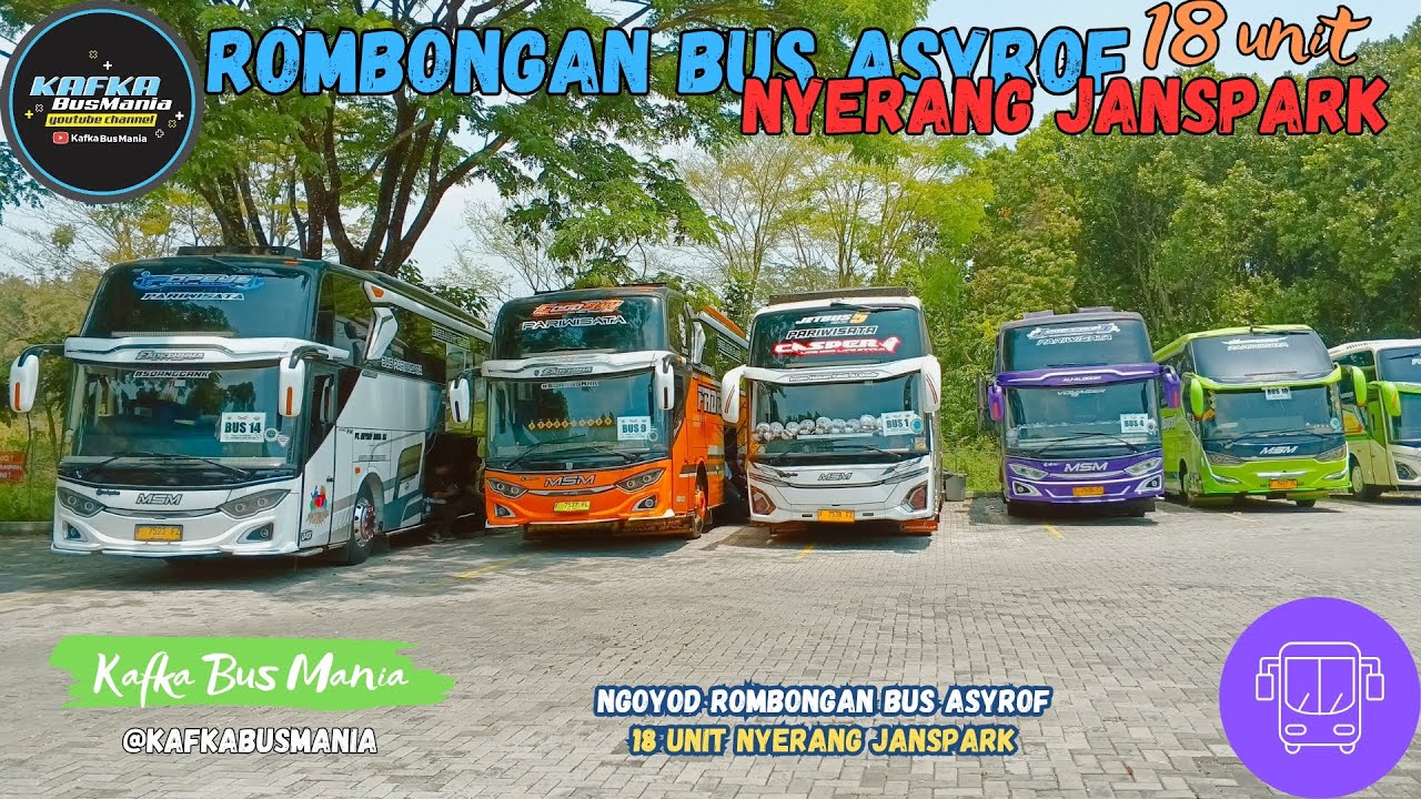 ROMBONGAN BUS ASYROF 18 UNIT NYERANG JANSPARK !!! | ADA MOBIL TCI !! | + FULL BASURI ! 