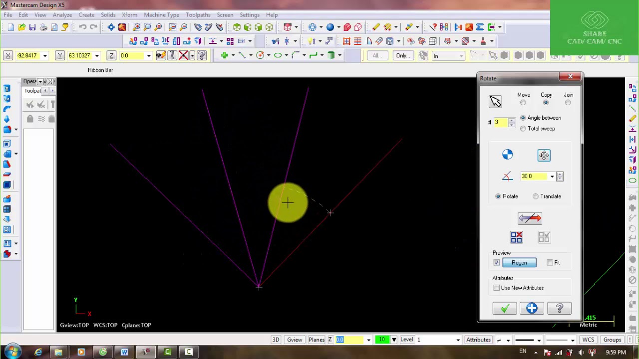 Mastercam xform translate, rotate, mirror, offset