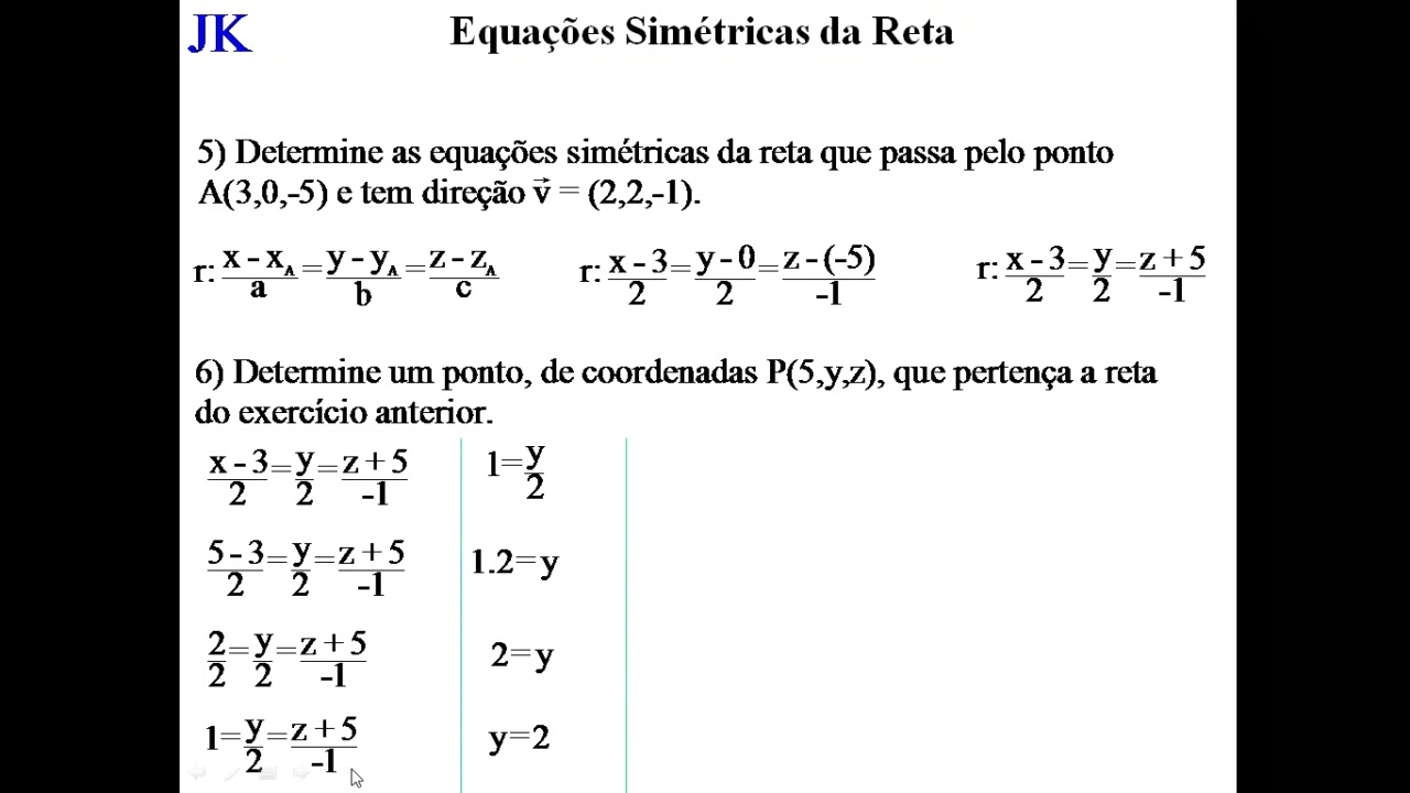 Exercícios   resolvidos sobre  a reta no espaço