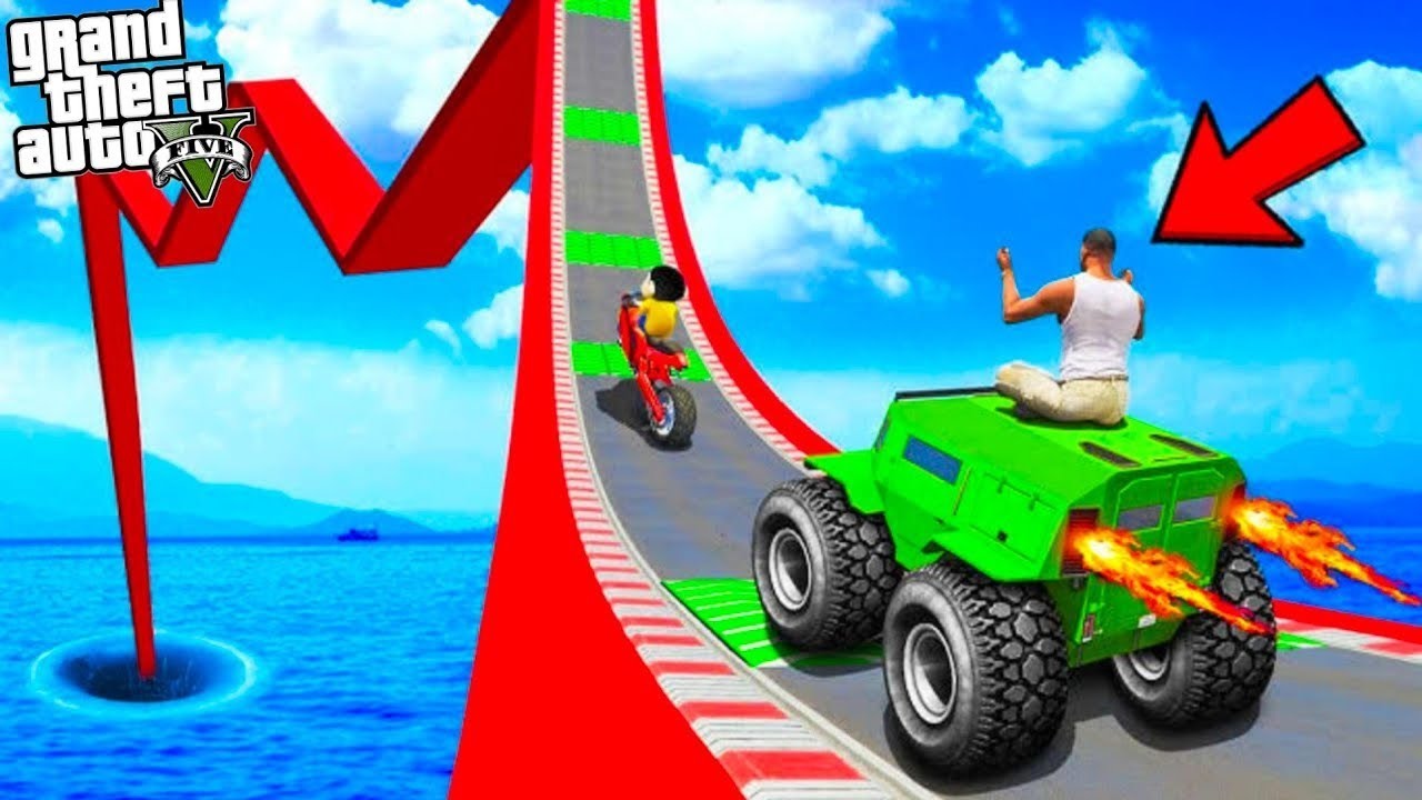 Shinchan and Franklin Tried Impossible Largest Road Deep Hole Tunnel Parkour Challenge in GTA 5