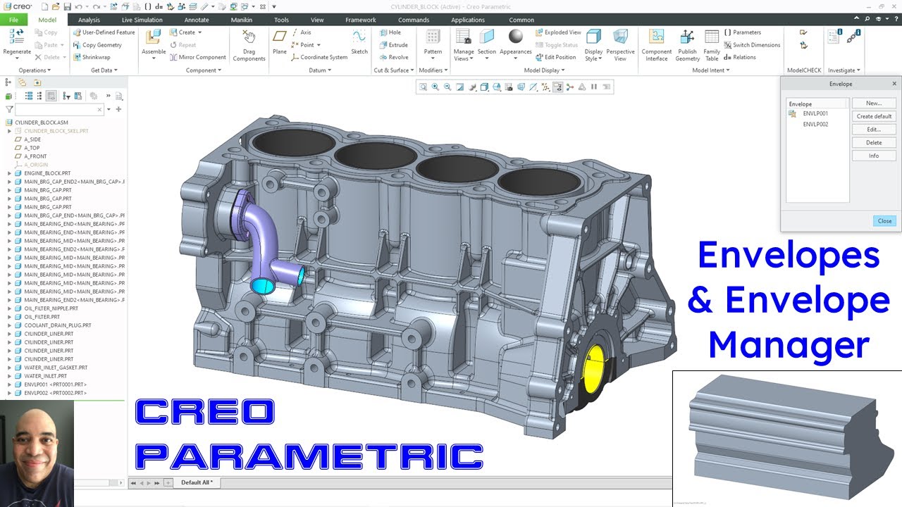 Creo Parametric — Управление большими сборками — Конверты и менеджер конвертов