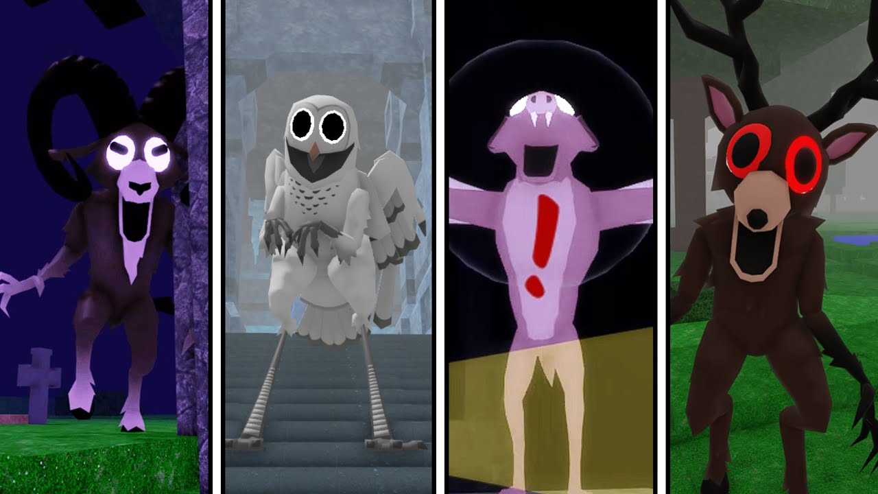 99 Nights in the Forest - RAM vs OWL vs BAT vs DEER | JUMPSCARES & Story