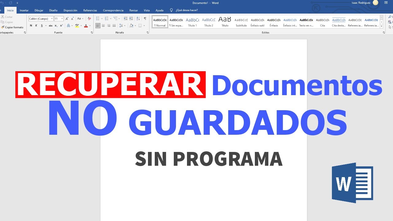RECUPERAR Documento de Word NO Guardado │ Recuperar Documento Word SIN Guardar Windows 10/8/7