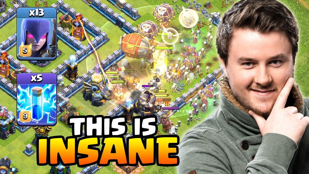 NEW Townhall 13 Strategy | Mass Witch with Lightning Spell | #clashofclans