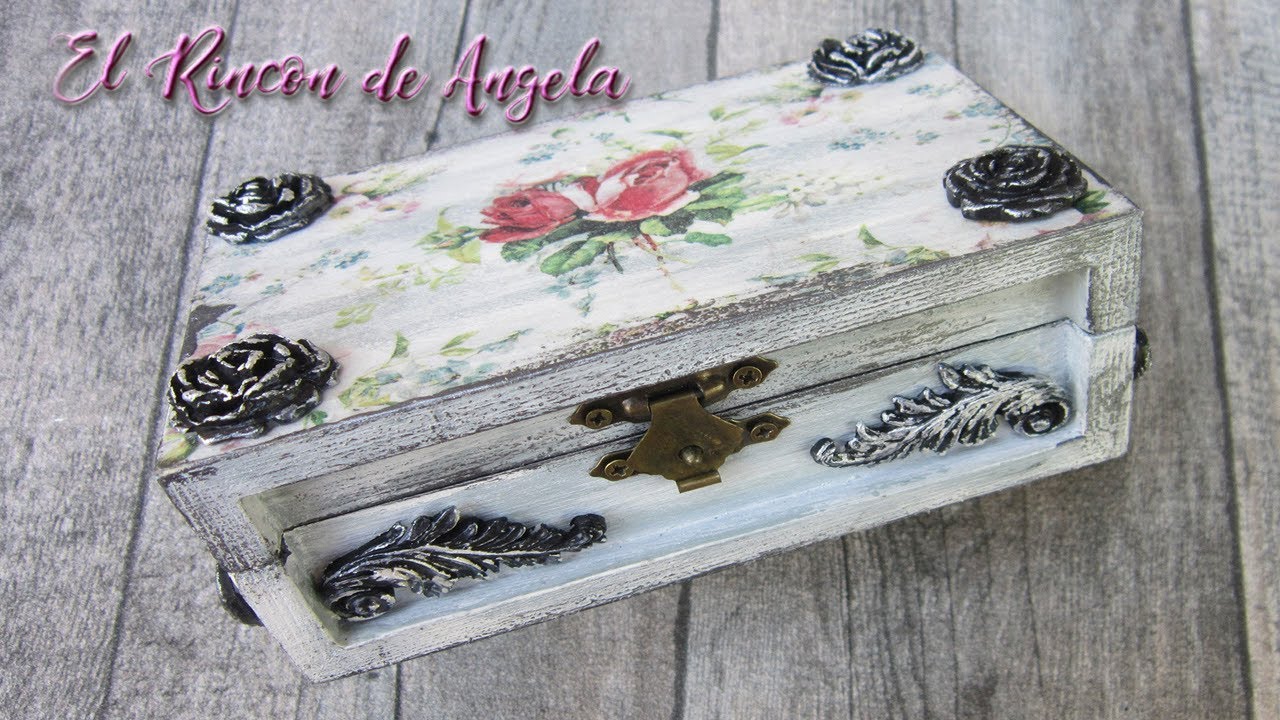 Decoupage con papel de arroz, para decorar una caja estilo vintage-Diy manualidades