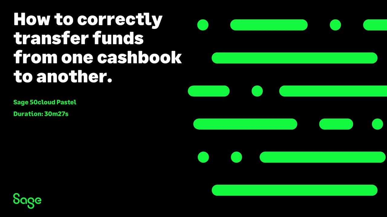 Sage 50cloud Pastel Accounting (ZA) - How to correctly transfer between cashbooks.