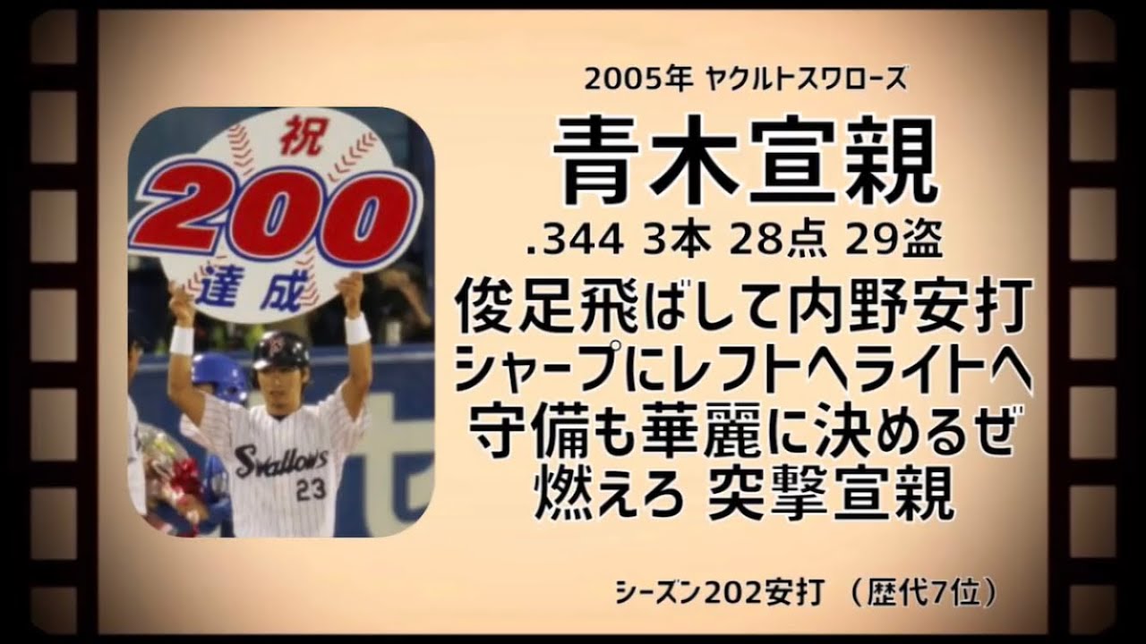 【94〜20年】歴代最多安打獲得者応援歌メドレー