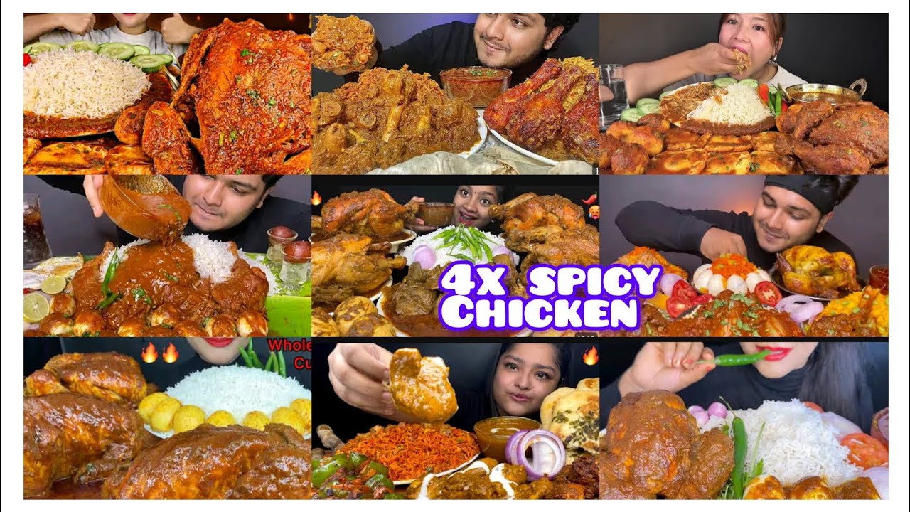 EATING SPICY CHICKEN LEG PIECE CURRY EGG ROAST WITH BASMATI RICE | 🌶️😋 