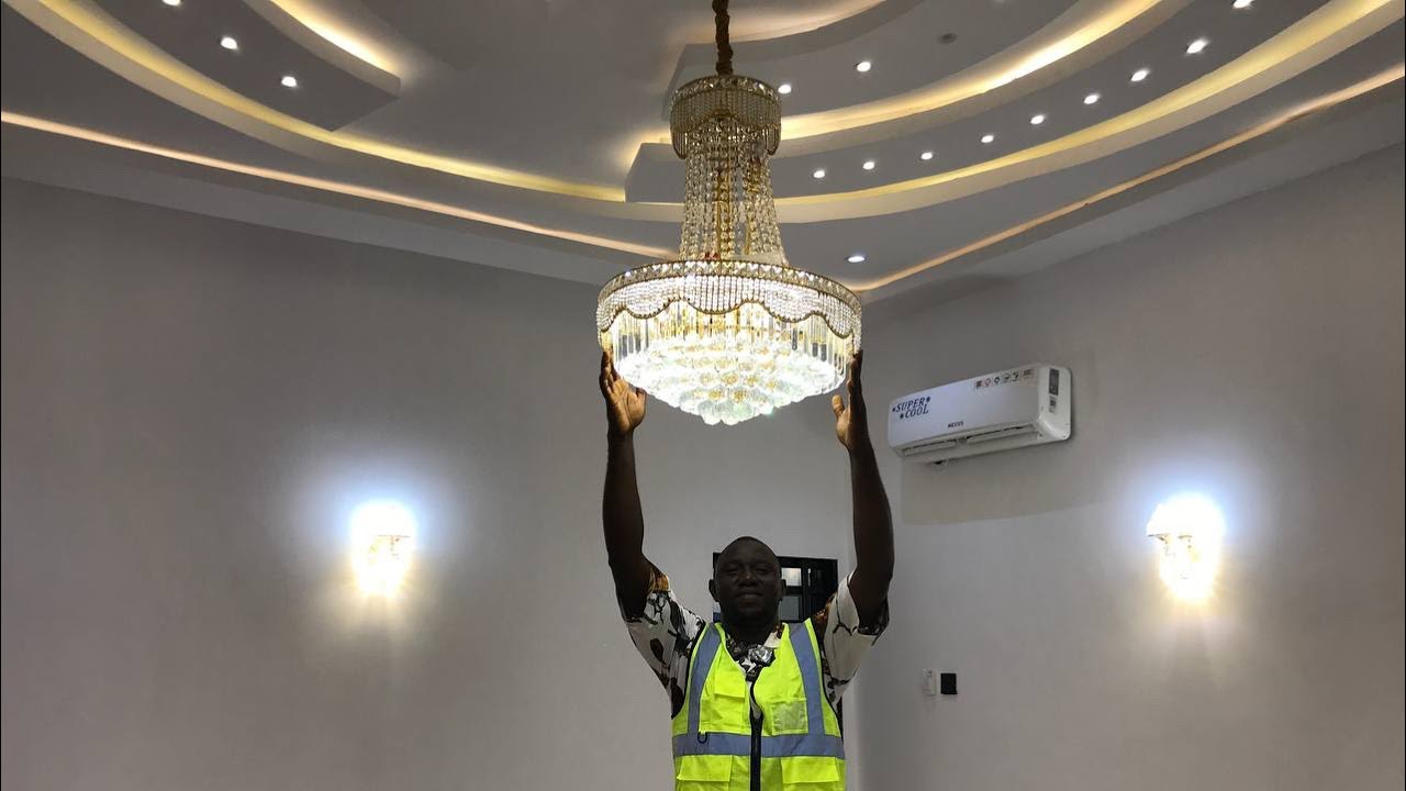 The Owner Of This House Paid This Amount To Install Chandelier, Bulbs, Switches Wires In Here.