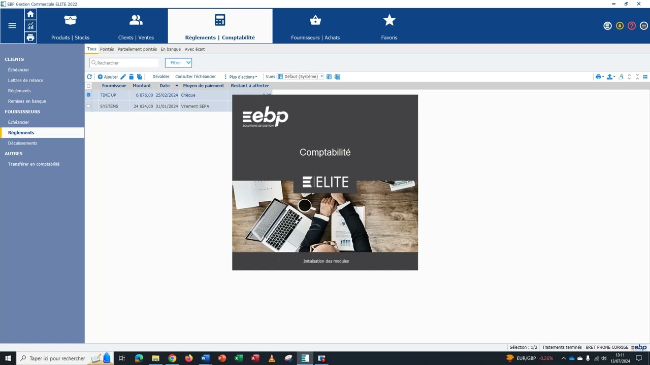 Vidéo 5 EBP Les transferts en comptabilité
