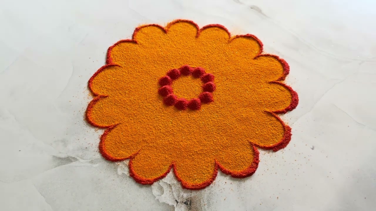 Easy & Beautiful Rangoli Design For Begginers | Simple Kolam Design | Rangoli Tutorial |DailyRangoli