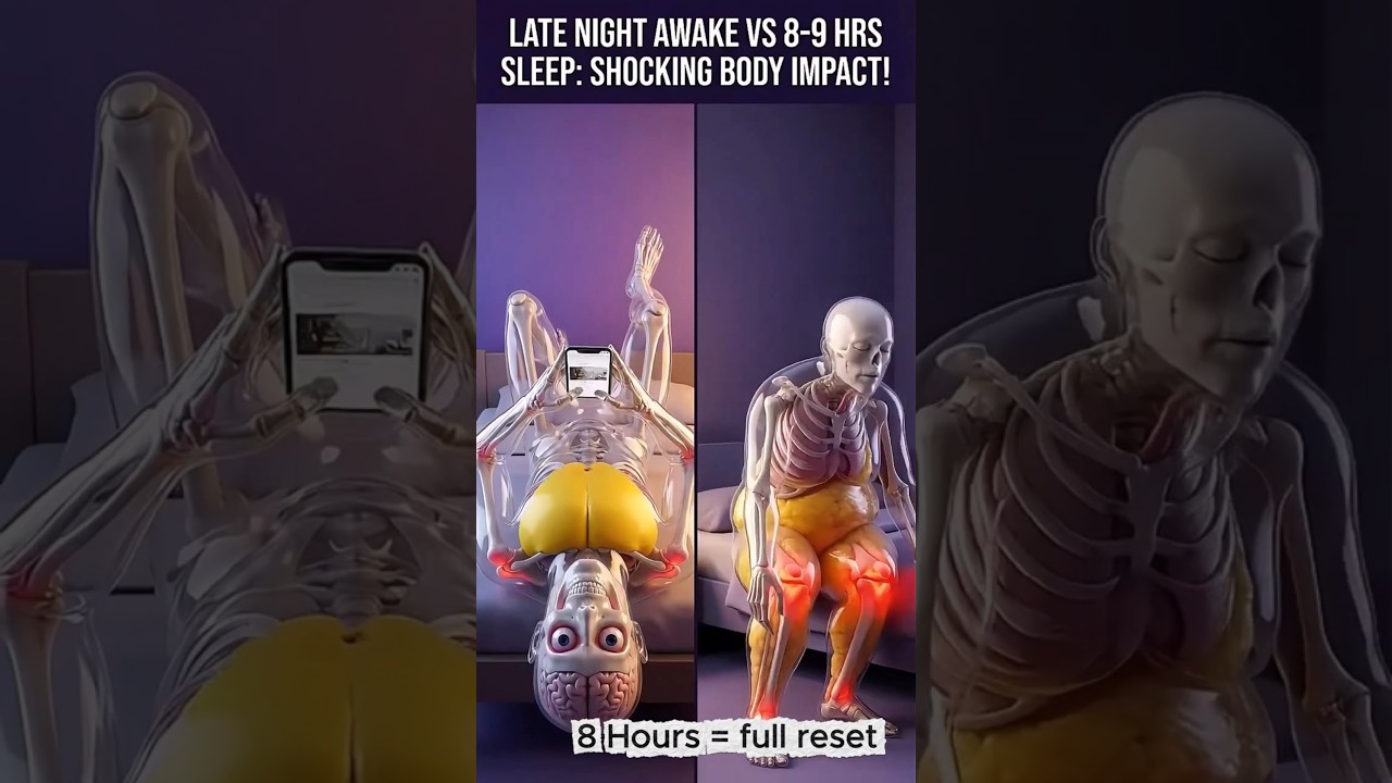 Late Night vs 8 Hours Sleep | What Actually Happens Inside Your Body #sleepscience #insomnia