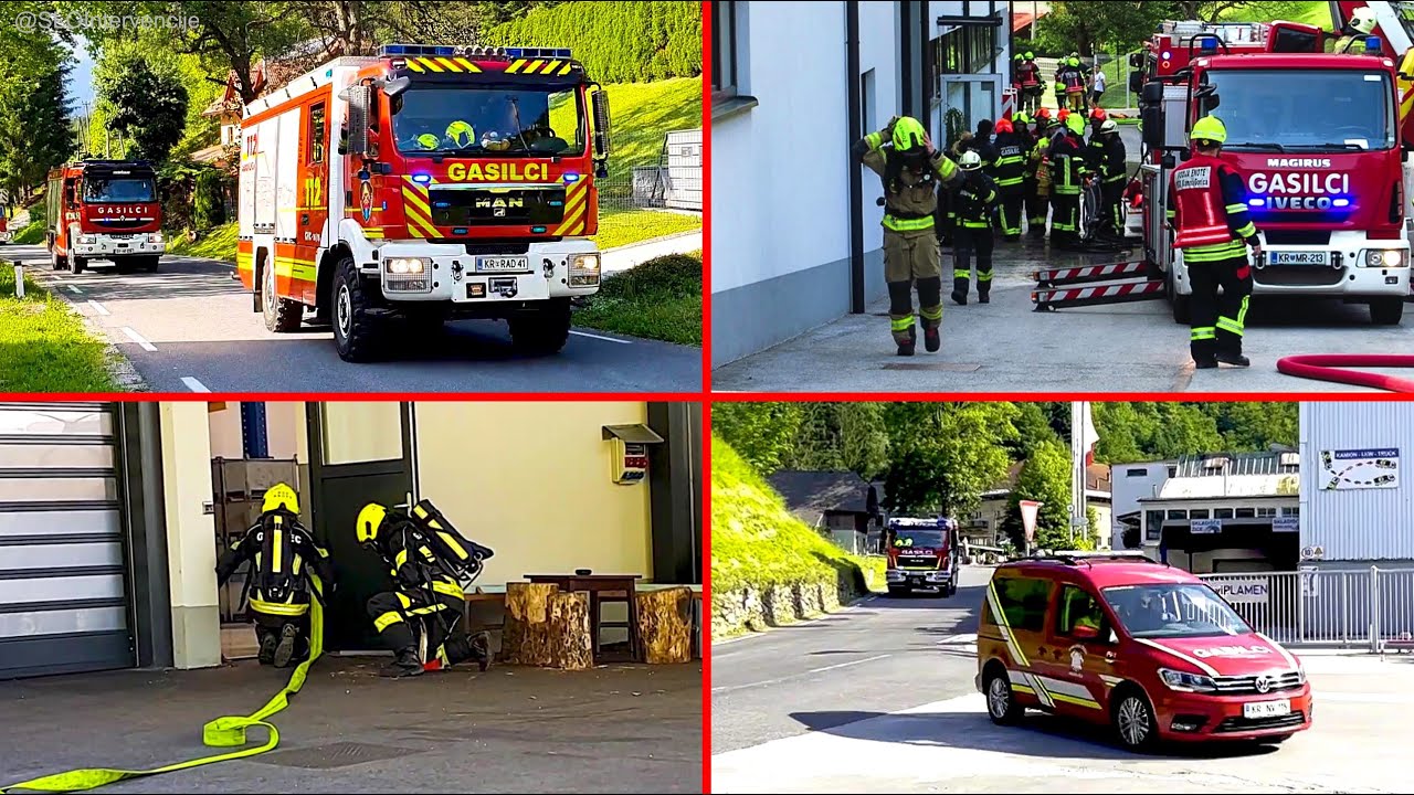 [GASILSKA VAJA] Požar v podjetju Novi Plamen -Gasilske Enote-gašenje požara in reševanje ujetih oseb