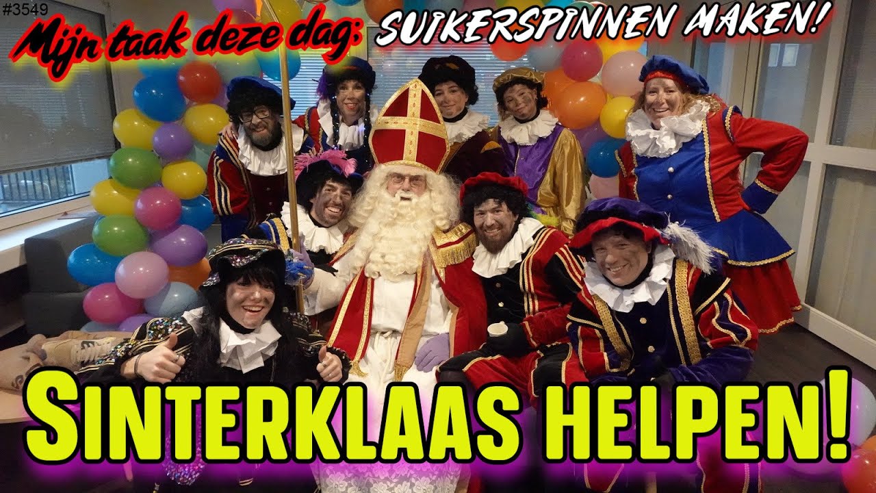 HulpPiet van Sinterklaas op de WERKPLEK van mijn MOEDER. Ik ga SUIKERSPINNEN maken!  #3549