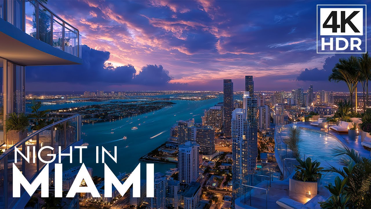 Miami City at Night | 4K Ultra HD HDR 60FPS Dolby Vision